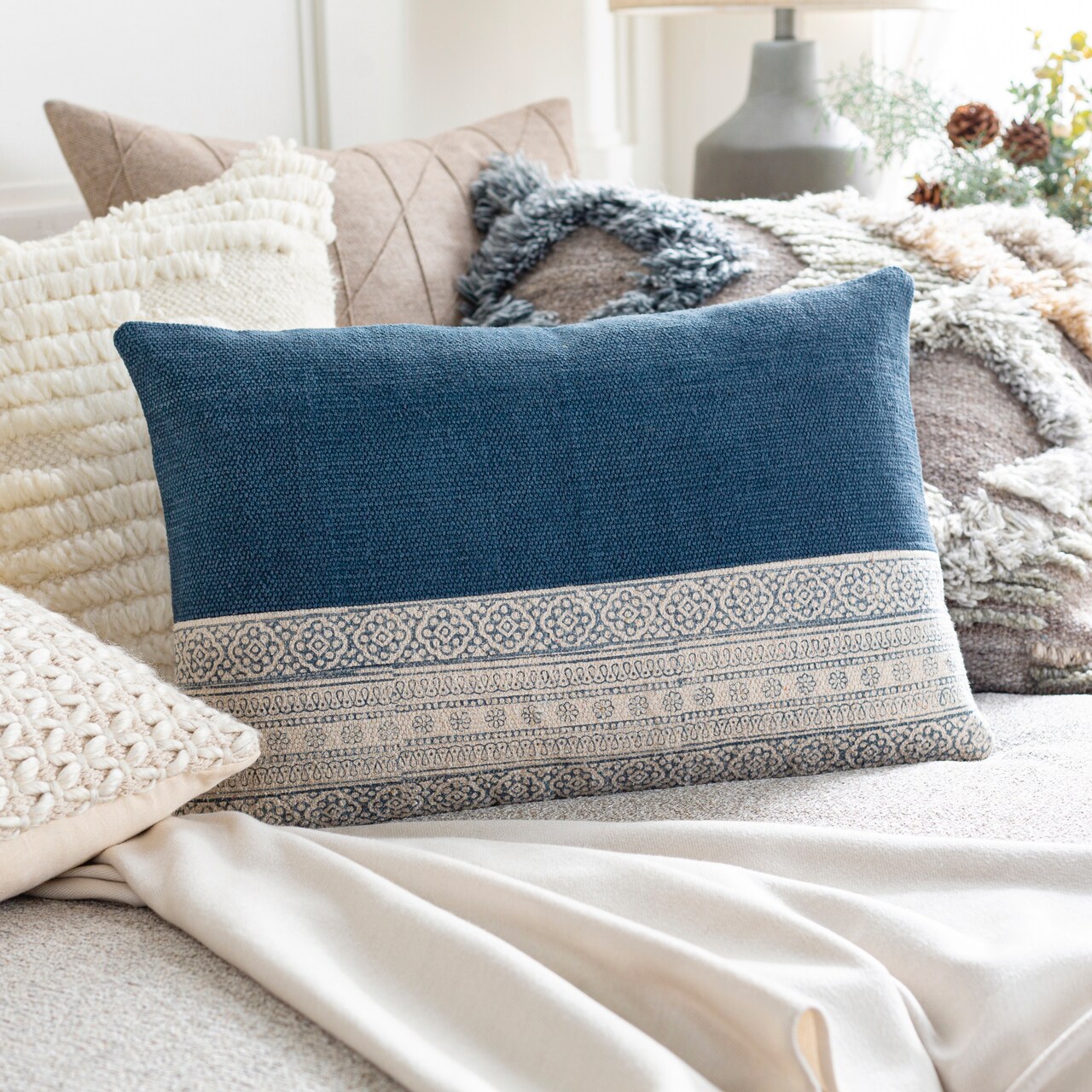 Shades of blue clearance throw pillows